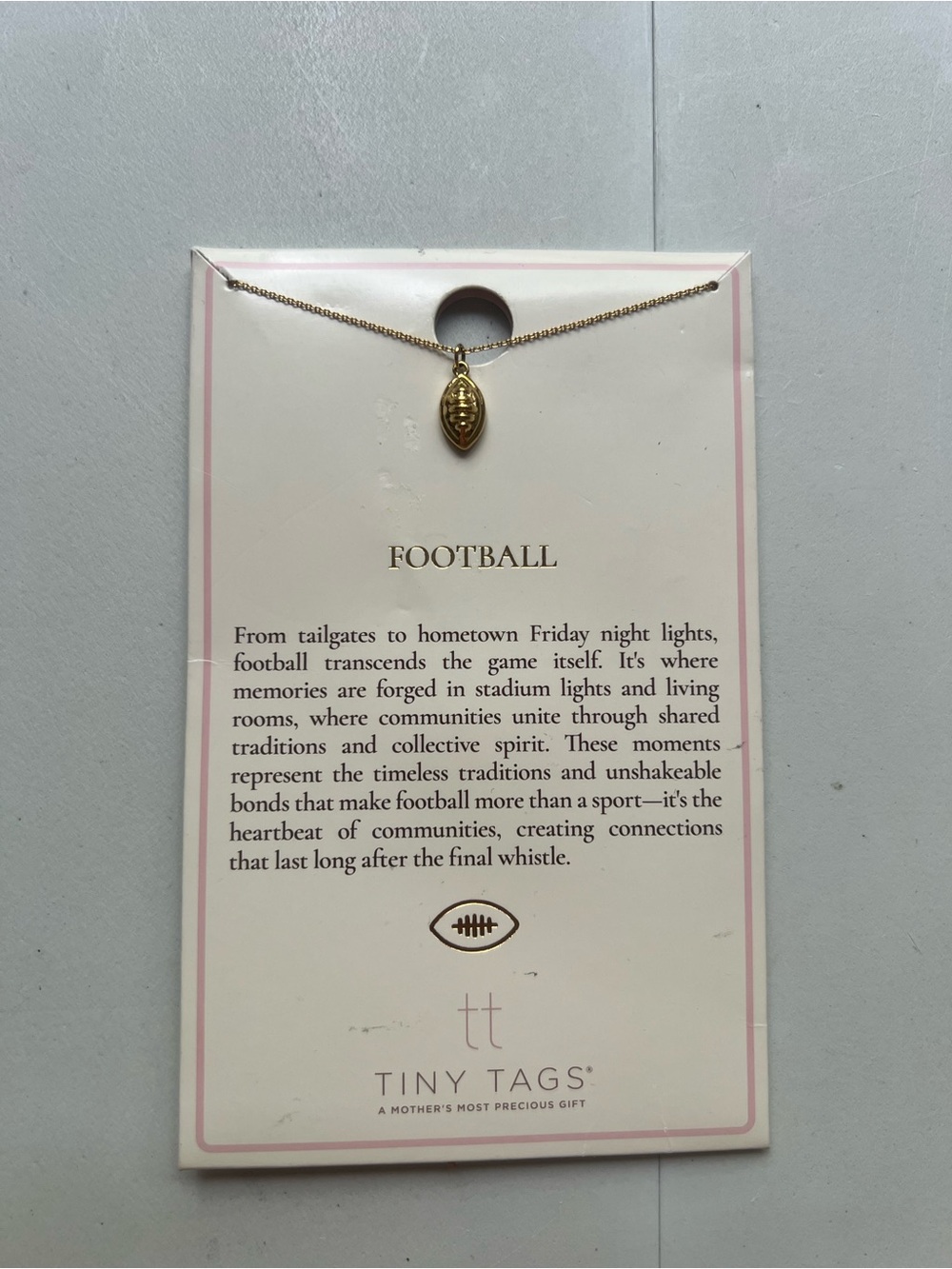 Gold Football Pendant Necklace